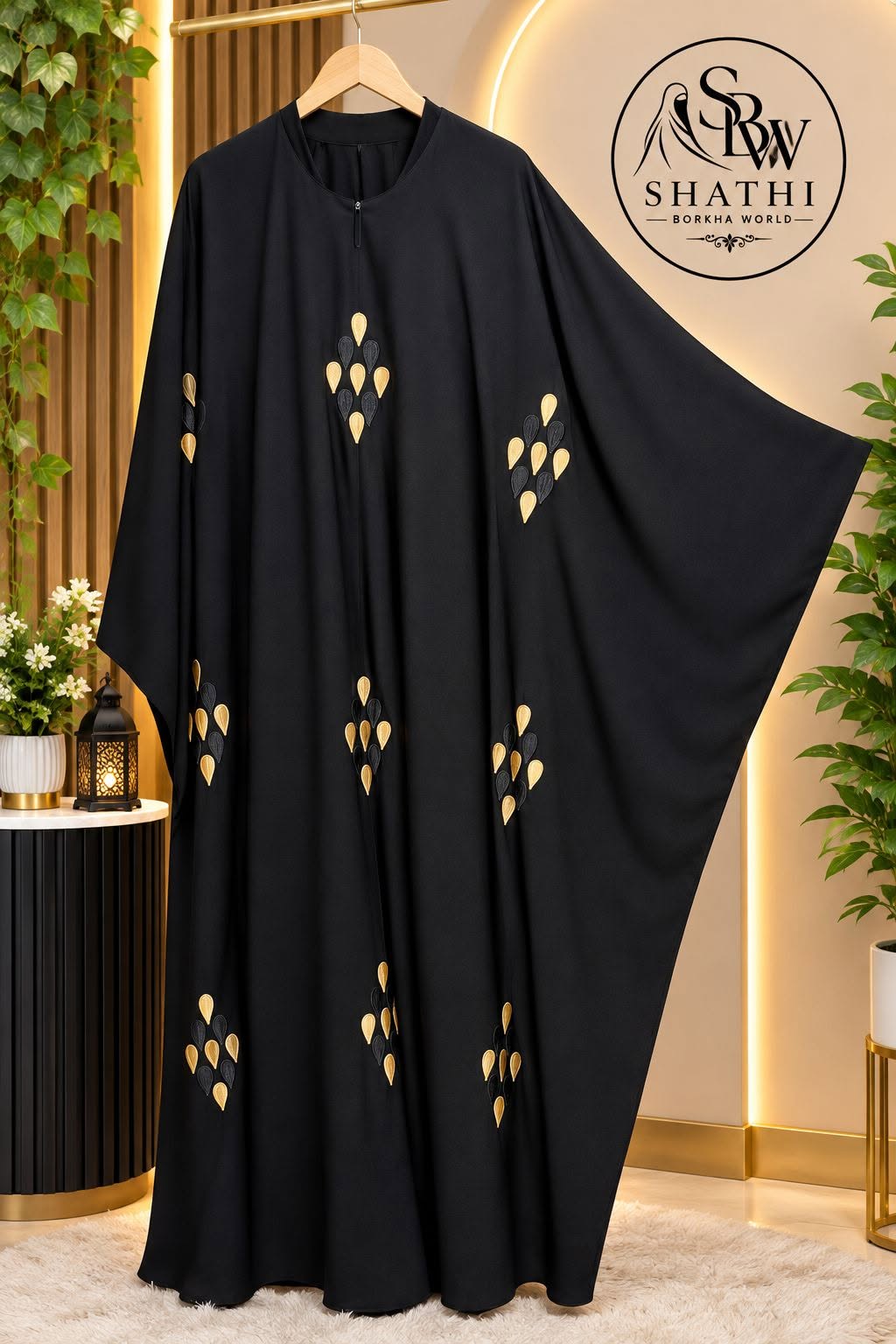 Shathi Gold Butterfly Sleeve Borka