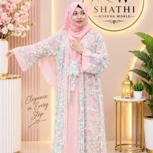 Shathi Blossom Pastel Open Abaya