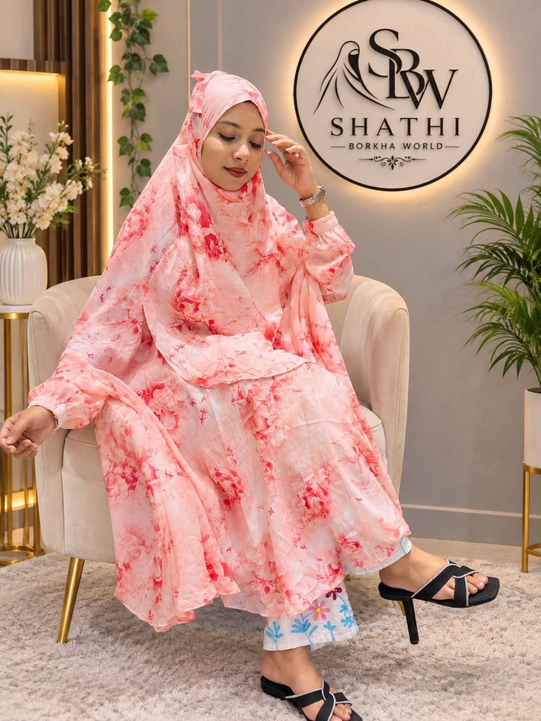 Shathi Rose Garden Printed Borka Set